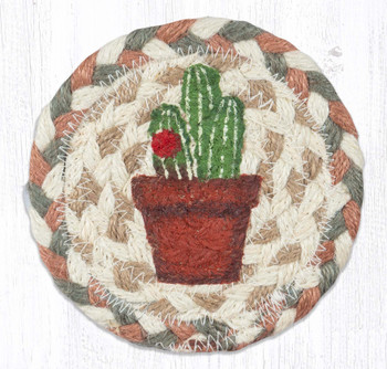 Cacti 2 Printed Jute Coaster by Suzanne Pienta