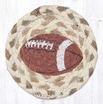 Football Printed Jute Coaster by Suzanne Pienta