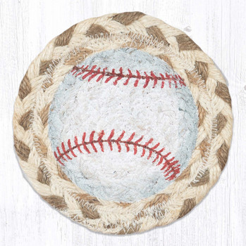 Baseball Printed Jute Coaster by Suzanne Pienta