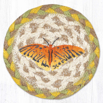 Butterfly Printed Jute Coasters by Sandy Clough, Set of 8