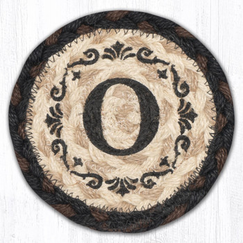 O Monogram Printed Jute Coaster by Harry W Smith