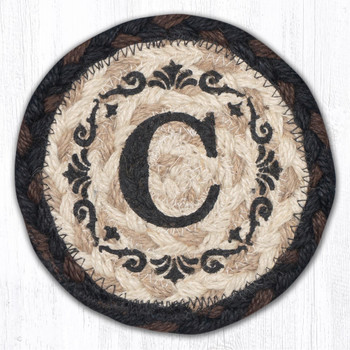 C Monogram Printed Jute Coaster by Harry W Smith