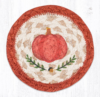 Pumpkin Perfect Printed Jute Coaster by Suzanne Pienta