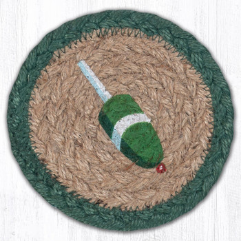Green Buoy Printed Jute Coaster by Harry W Smith