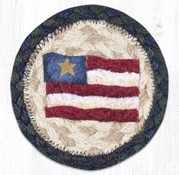 Primitive Star Flag Printed Jute Coasters by Susan Burd, Set of 8