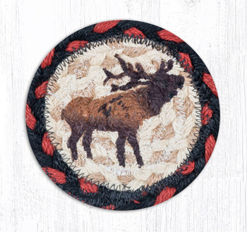 Winter Elk Printed Jute Coasters, Set of 8