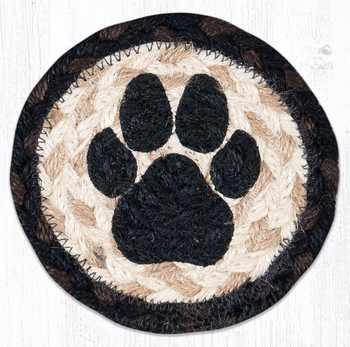 Dog Paw Printed Jute Coaster