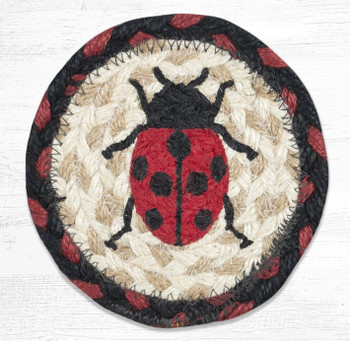 Ladybug Printed Jute Coaster by Harry W Smith