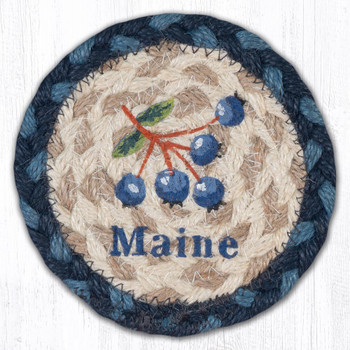 Blueberry Maine Printed Jute Coasters by Harry W. Smith, Set of 8