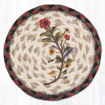 Plant Kindness Large Round Jute Coaster by Susan Burd