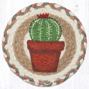 7" Cacti 3 Large Round Coasters by Suzanne Pienta, Set of 4