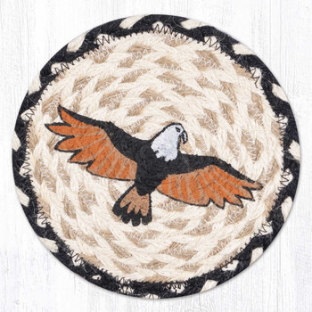 Eagle Large Round Jute Coaster