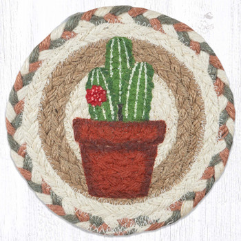 7" Cacti 2 Large Round Coasters by Suzanne Pienta, Set of 4