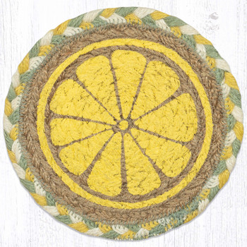 7" Lemon Slice Large Round Coasters by Suzanne Pienta, Set of 4