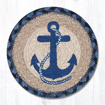 7" Navy Anchor Large Round Coasters by Harry W. Smith, Set of 4