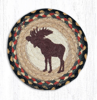 Bull Moose Large Round Jute Coaster