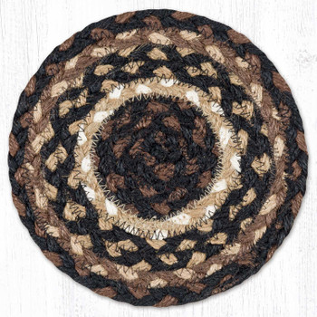 Mocha/Frappuccino Jute Large Round Coaster
