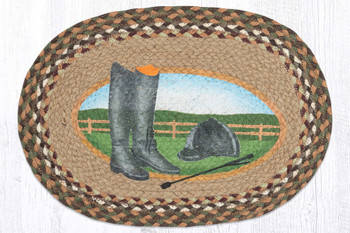 Hat/Boot Braided Jute Oval Placemat by Suzanne Pienta