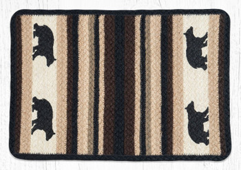 Cabin Bear Printed Jute Rectangle Placemat by Sandy Clough