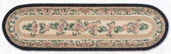 13" x 48" Pinecone Braided Jute Oval Table Runner