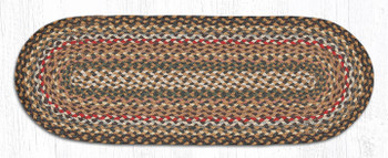 13" x 36" Fir/Ivory Braided Jute Oval Table Runner