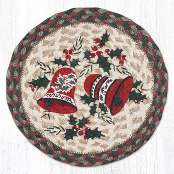 10" Bells Printed Jute Round Trivet by Harry W. Smith, Set of 2