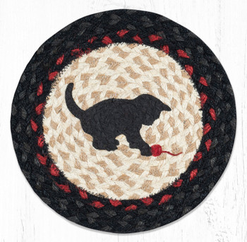 Kitten Printed Jute Round Trivet