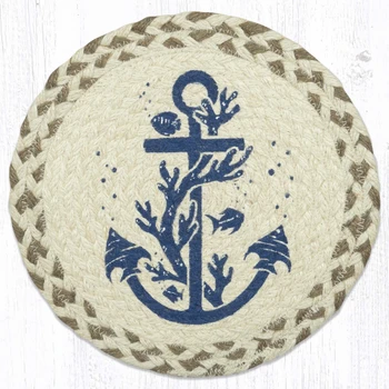 Anchor Printed Jute Round Trivet by Suzanne Pienta