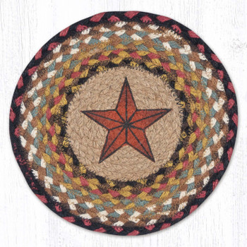 Barn Star Printed Jute Round Trivet by Susan Burd
