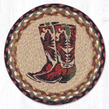 Boots Printed Jute Round Trivet by R.A. Guthrie