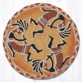 Kokopelli Printed Jute Round Trivet