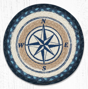 Compass Rose Printed Jute Round Trivet by Harry W Smith