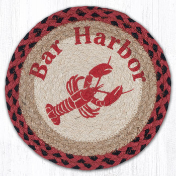 10" Bar Harbor Printed Jute Round Trivet by Harry W. Smith, Set of 2