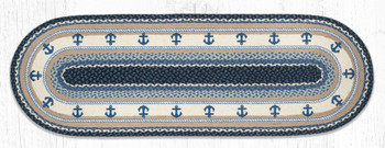 2' x 6' Anchor Braided Jute Oval Runner Rug by Harry W. Smith