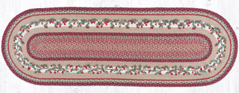 2' x 6' Cranberries Braided Jute Oval Runner Rug by Harry W. Smith