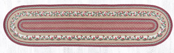 2' x 8' Cranberries Braided Jute Oval Runner Rug by Harry W. Smith
