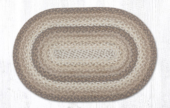 20" x 30" Natural Oval Braided Jute Rug