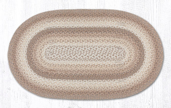 27" x 45" Natural Oval Braided Jute Rug