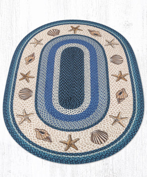4' x 6' Shells Braided Jute Oval Rug by Harry W. Smith