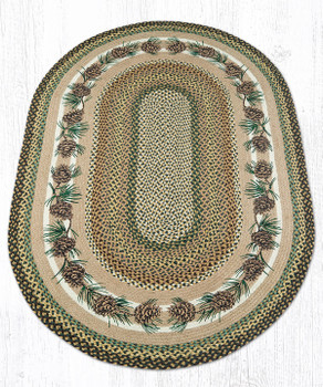 4' x 6' Needles & Cones Braided Jute Oval Rug by Harry W. Smith