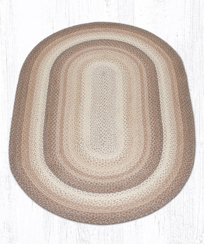 4' x 6' Natural Oval Braided Jute Rug
