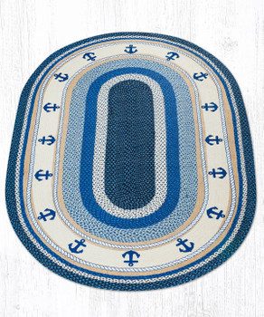 5' x 8' Anchor Braided Jute Oval Rug by Harry W. Smith