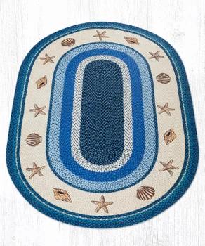 5' x 8' Shells Braided Jute Oval Rug by Harry W. Smith