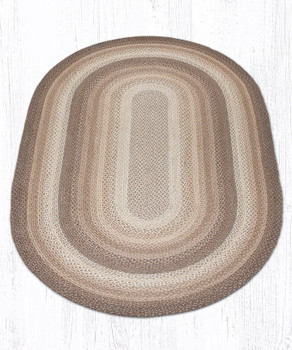 5' x 8' Natural Oval Braided Jute Rug
