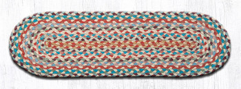 Multi 1 Jute Oval Stair Tread Rug 8.25x27