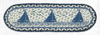 Sailboat Oval Stair Tread Rug 8.25x27 by Harry W Smith