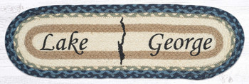 8.25" x 27" Lake George Jute Oval Stair Tread Rug, Set of 2