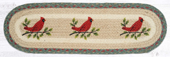 Holly Cardinal Jute Oval Stair Tread Rug 8.25x27
