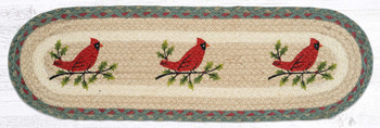 8.25" x 27" Holly Cardinal Jute Oval Stair Tread Rug by Suzanne Pienta, Set of 2