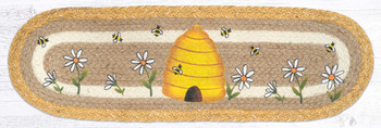 8.25" x 27" Beehive Jute Oval Stair Tread Rug by Suzanne Pienta, Set of 2